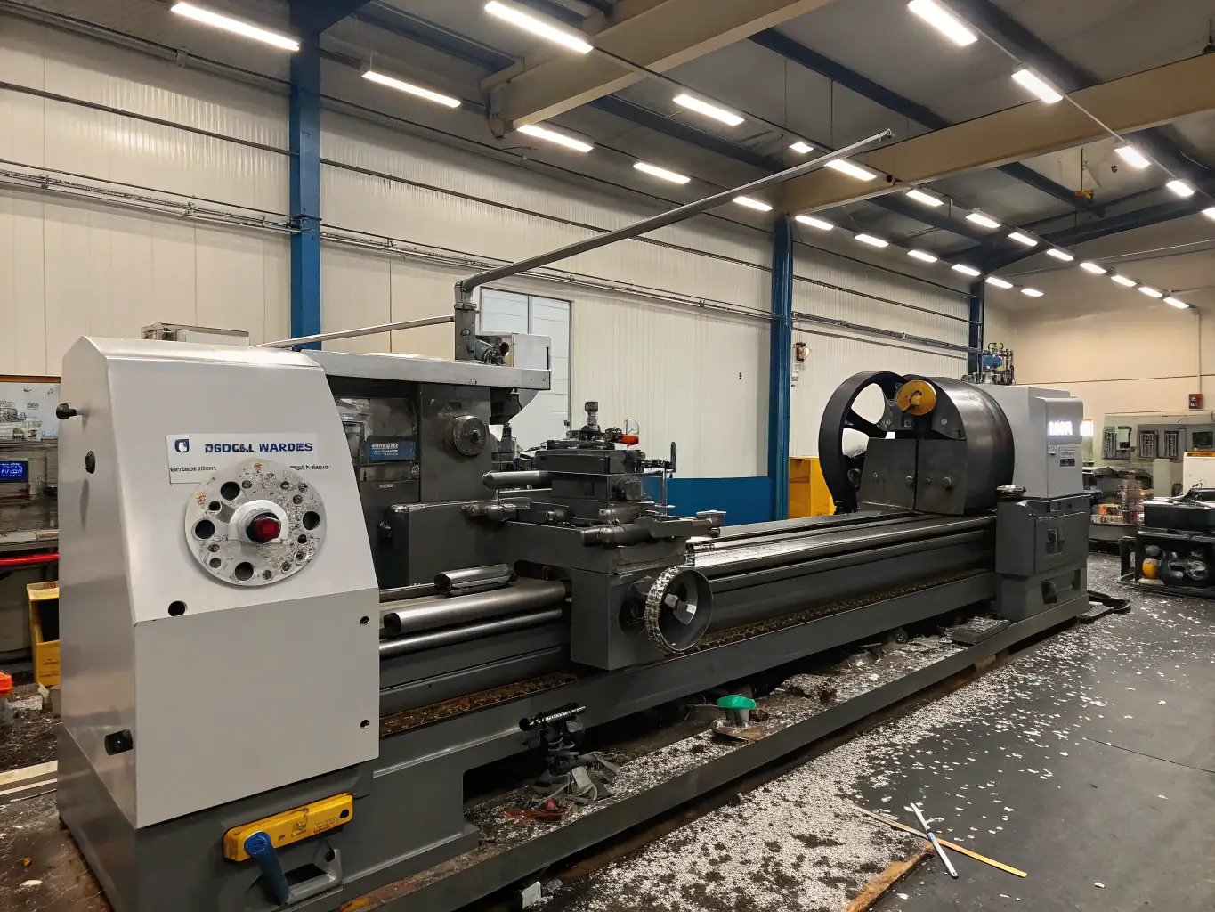 A detailed shot of a Swiss lathe machine producing small, intricate parts at 4U Manufacturing. The image emphasizes the machine's precision and speed, with a focus on the fine details of the components being manufactured.